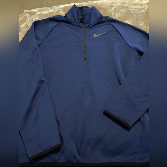 Nike‎ Men's Dri Fit Navy Blue Quarter Zip Jacket Size Medium - Picture 1 of 4